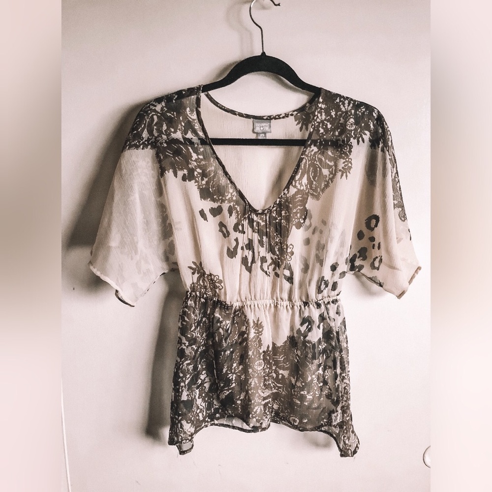 ✨Sold✨Converse Leopard 🐆 Peplum Blouse